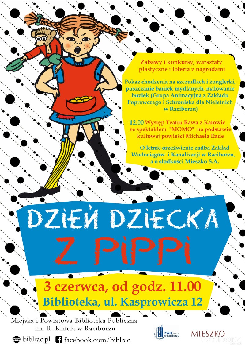 dzien dziecka z pippi raciborz biblioteka