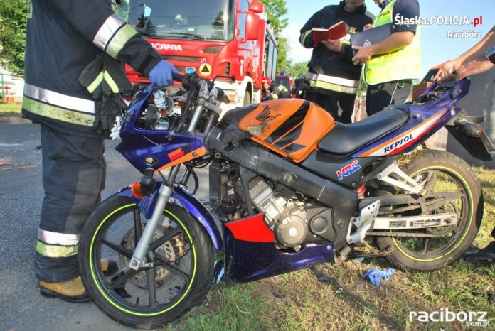 Racibórz. Wypadek z udziałem motocyklisty na ul. Rybnickiej