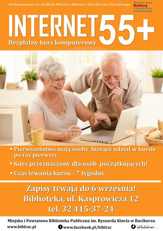 Biblioteka Racibórz: Bezpłatny kurs komputerowy dla seniorów