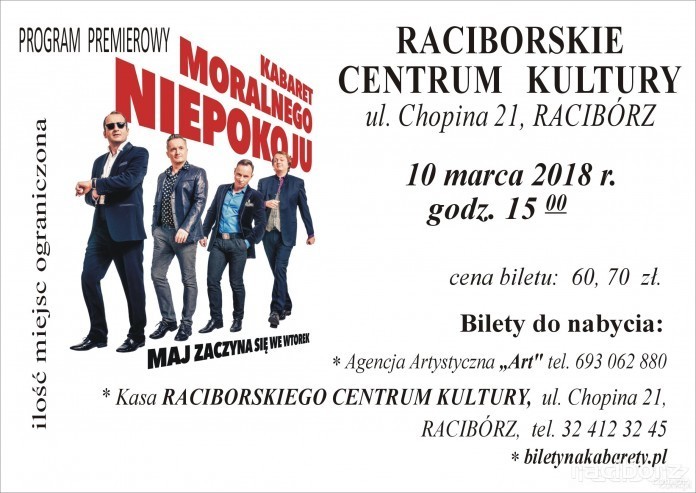 Racibórz: Kabaret Moralnego Niepokoju wystąpi w Raciborskim Centrum Kultury