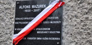 Odsłonięcie tablicy upamiętniającej Alfonsa Mazurka Kuźnia Raciborska