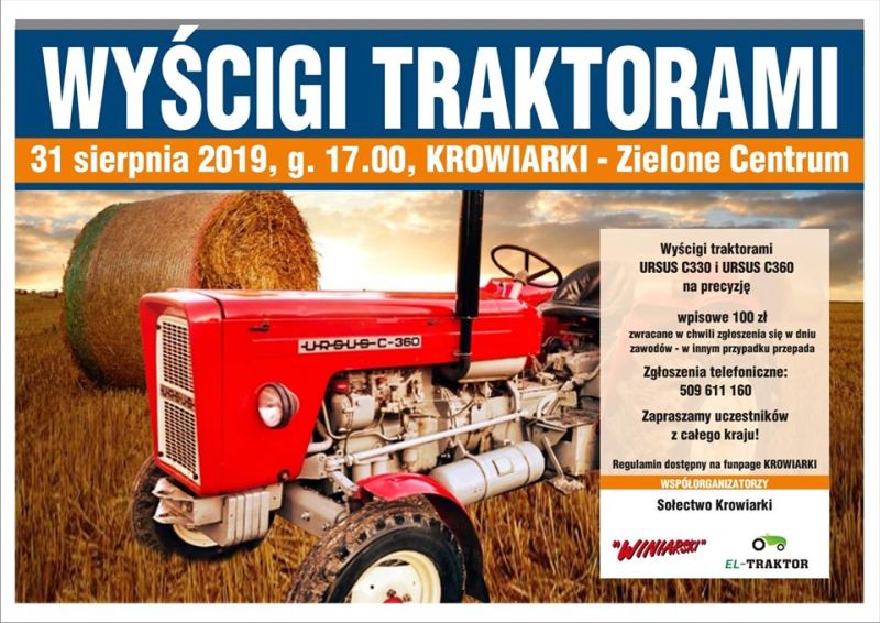 wyscigi traktorami krowiarki