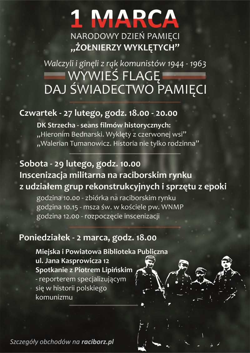 narodowy dzien pamieci zolnierzy wykletych raciborz