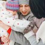 rodzica rodzice dziecko zima