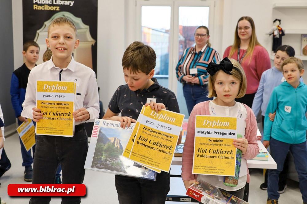 Miłośnicy przygód kota Cukierka zmierzyli się w bibliotecznym konkursie