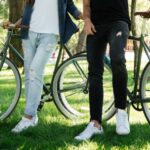 kobieta mezczyzna rower zielen