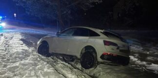 pijany kierowca w rowie