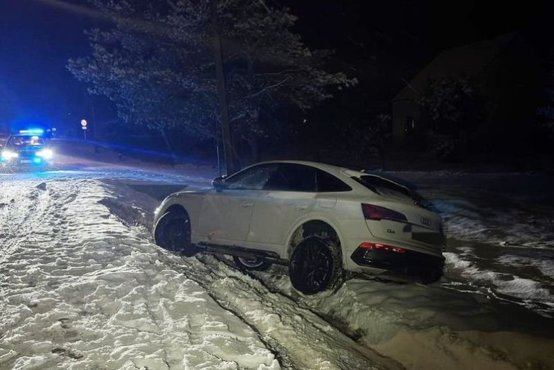 pijany kierowca w rowie