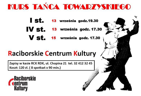 kurs tańca raciborskie centrum kultury