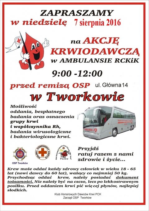 krwiodawstwo akcja krwiodawcza osp tworków