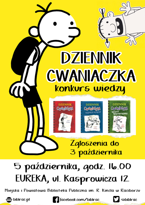 mipbp biblioteka racibórz konkurs dziennik cwaniaczka