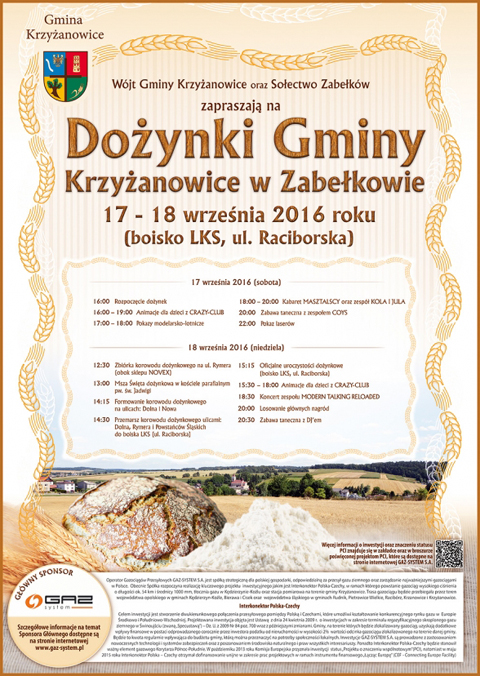 dożynki gminy krzyżanowice zabełków 2016