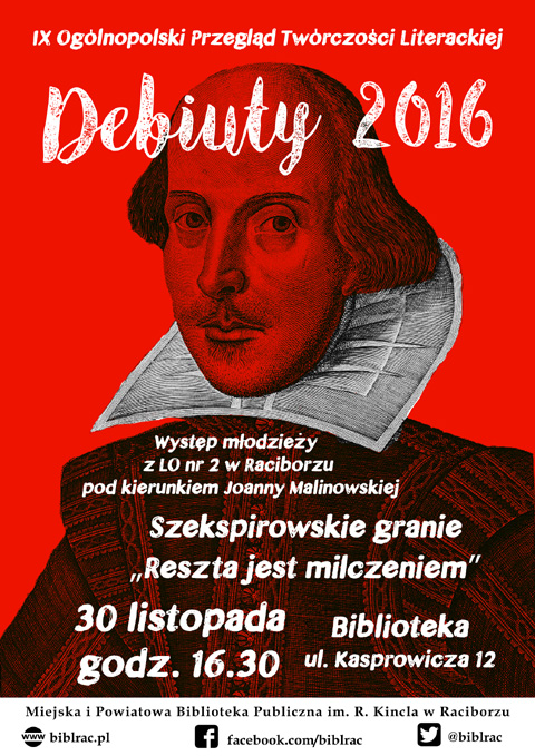 Przegląd Twórczości Literackiej Debiuty 2016 biblioteka Racibórz